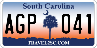 SC license plate AGP041