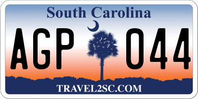 SC license plate AGP044