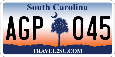 SC license plate AGP045