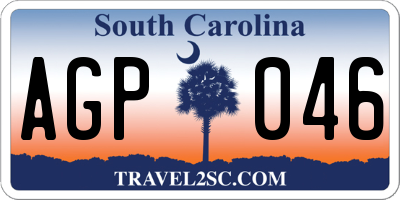 SC license plate AGP046