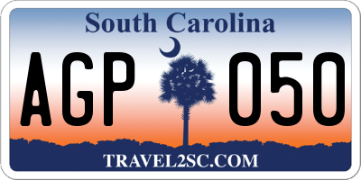 SC license plate AGP050