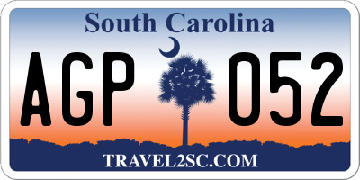 SC license plate AGP052