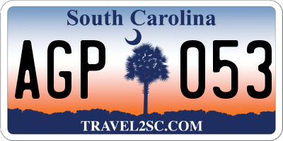 SC license plate AGP053