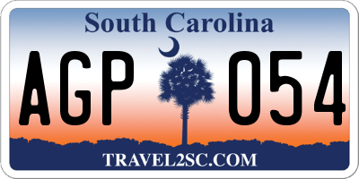 SC license plate AGP054