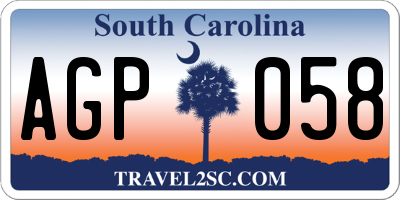 SC license plate AGP058