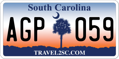 SC license plate AGP059