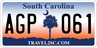 SC license plate AGP061