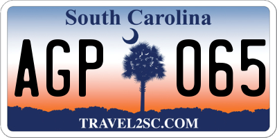 SC license plate AGP065