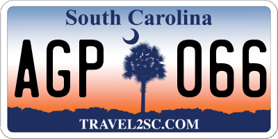 SC license plate AGP066