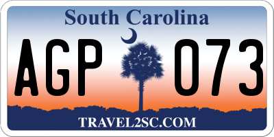 SC license plate AGP073