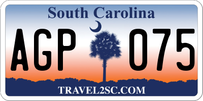 SC license plate AGP075