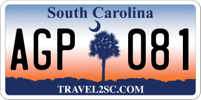 SC license plate AGP081