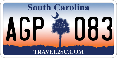 SC license plate AGP083