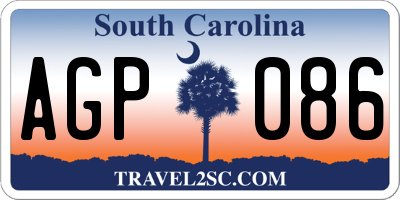 SC license plate AGP086