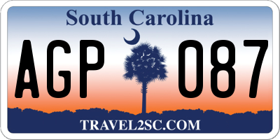 SC license plate AGP087