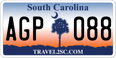 SC license plate AGP088