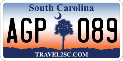 SC license plate AGP089
