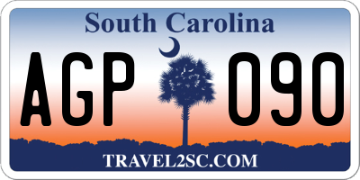 SC license plate AGP090
