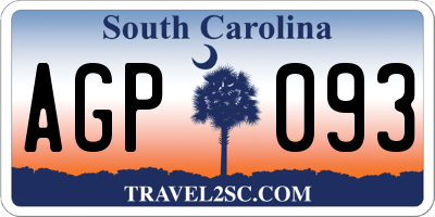 SC license plate AGP093