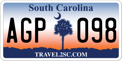 SC license plate AGP098