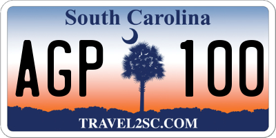 SC license plate AGP100