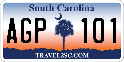 SC license plate AGP101
