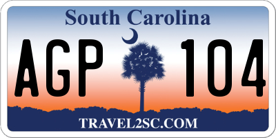 SC license plate AGP104