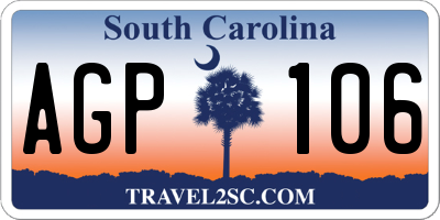 SC license plate AGP106