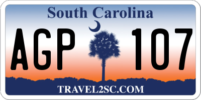 SC license plate AGP107
