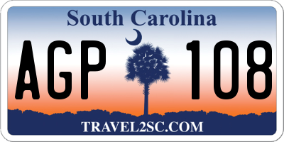 SC license plate AGP108