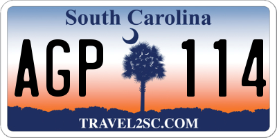 SC license plate AGP114