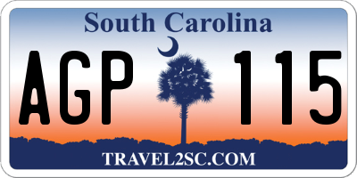 SC license plate AGP115