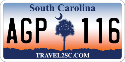 SC license plate AGP116