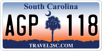 SC license plate AGP118