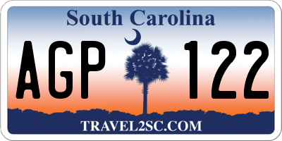 SC license plate AGP122