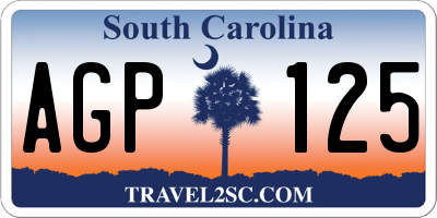 SC license plate AGP125