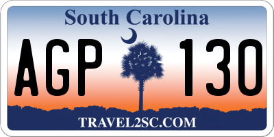 SC license plate AGP130