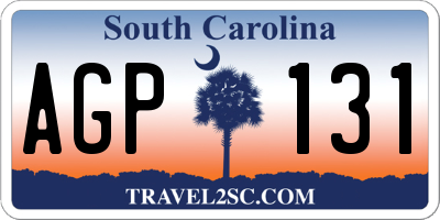 SC license plate AGP131