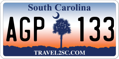 SC license plate AGP133