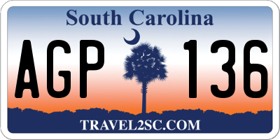 SC license plate AGP136