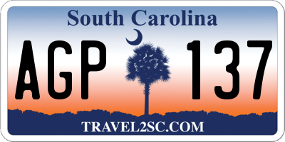SC license plate AGP137