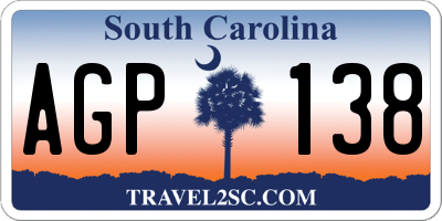 SC license plate AGP138
