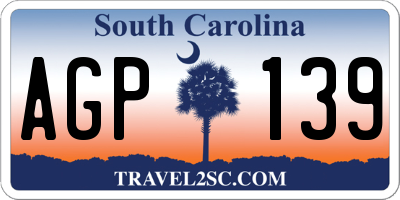 SC license plate AGP139