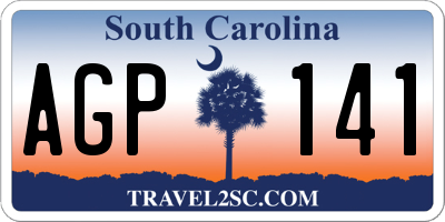 SC license plate AGP141