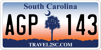 SC license plate AGP143
