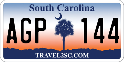SC license plate AGP144