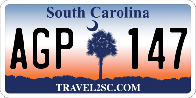 SC license plate AGP147