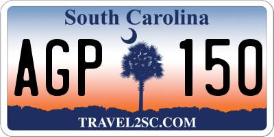 SC license plate AGP150