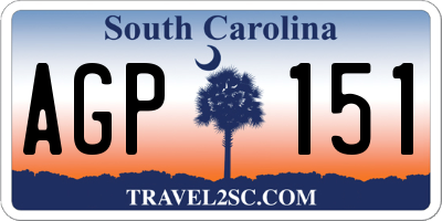 SC license plate AGP151