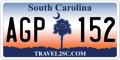SC license plate AGP152